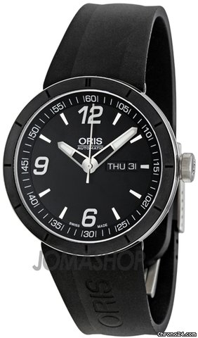 Oris TT1 Black Dial Black Rubber Strap Automatic Mens Watch 735-7651-4174RS