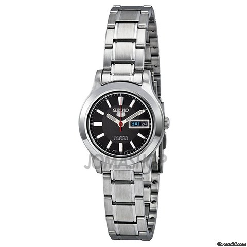 Seiko 5 Automatic Black Dial Stainless-Steel Bracelet Ladies Watch SYMD95