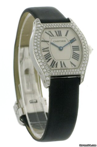 replica Cartier Tortue Small Watch White Gold Diamond WATCHES 1 