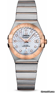 Omega Constellation Chronometer 27 mm Brushed Steel and Red Gold