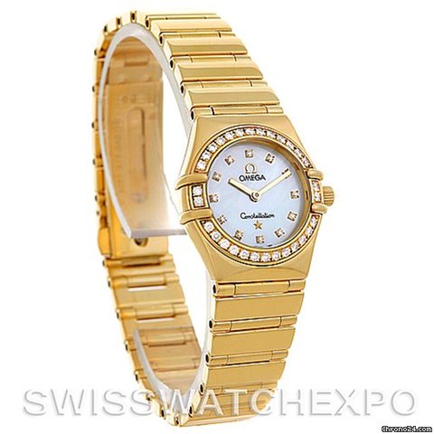 Omega Constellation 18k Yellow Gold Diamond Mini Watch