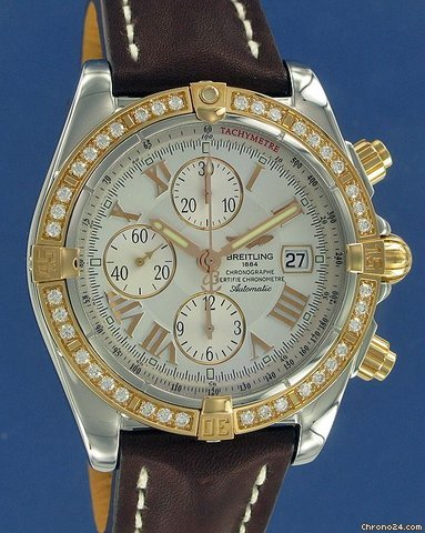 Breitling Chronomat Evolution Pink Gold/Steel/Diamonds !NEW! 34% OFF