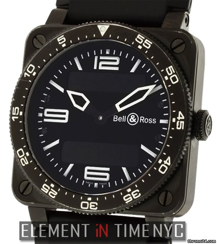 Bell & Ross Aviation Carbon 42mm Black Dial Quartz BR 03 B+P