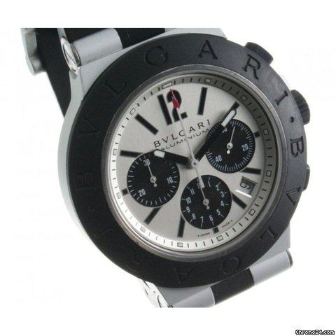 Bulgari Diagono Alu / Kautschuk Herrenchronograph  Ref. AC44TA Neuw.