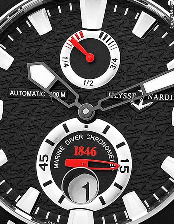 replica Ulysse Nardin Gent's Stainless Steel Limited  Black Surf Maxi Marine Diver WATCHES 1 