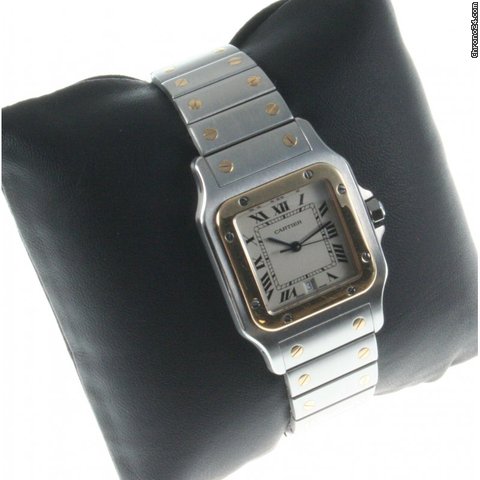 Cartier Santos Herrenuhr Stahl / 750er Gold