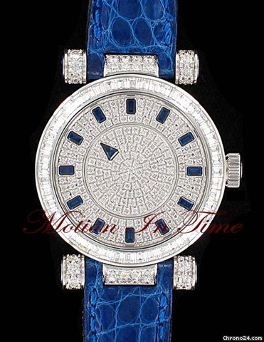 Franck Muller Master Mystery Ladies White Gold Baguette Diamond & Sapphire