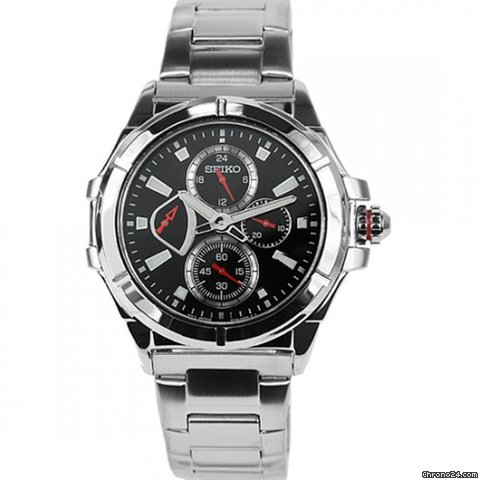 Seiko Retrograde Chronograph Quartz Black Dial Mens Watch SRL033