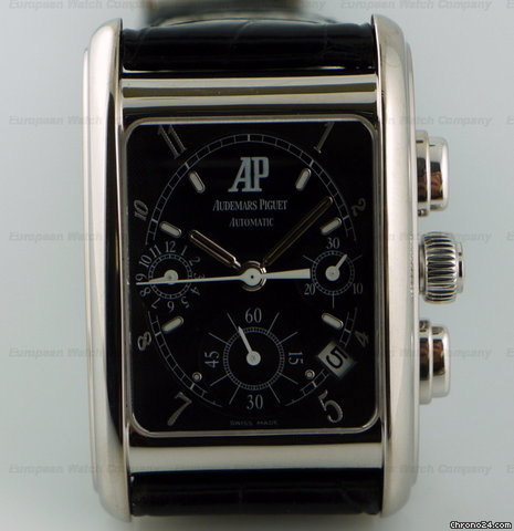Audemars Piguet Edward Piguet Chronograph 18K White Gold Black Dial 29MM