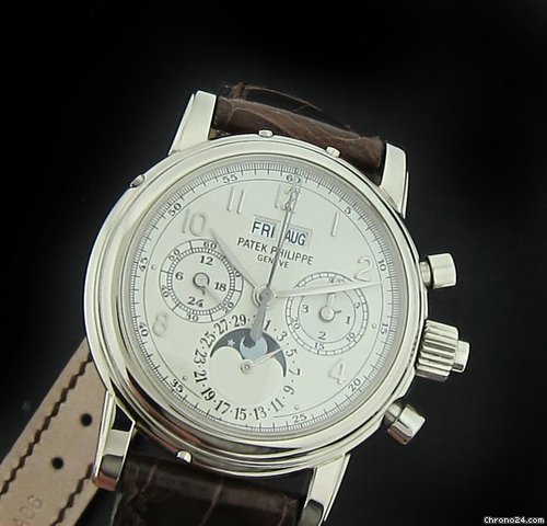 Patek Philippe White Gold Split Seconds Perpetual Chronograph 5004G