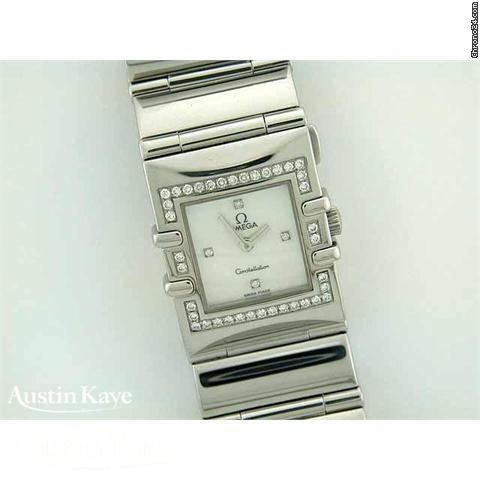 Omega Quadra Constellation steel quartz movement on bracelet