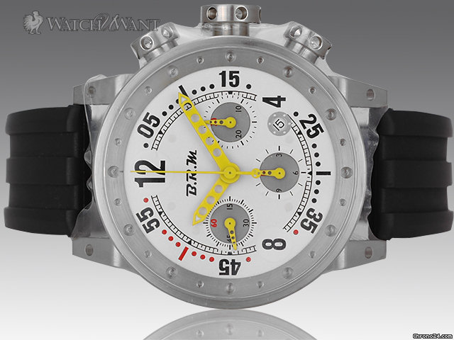 B.R.M V-12 Automatic Chronograph - Ref. V12/44 - 44mm Stainless Steel Piston Shaped Case - Brand New