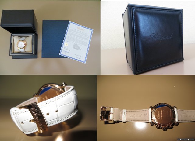 replica Chopard ''HAPPY SPORT CHRONOGRAPH''750 ROSE/5-BRILL./1SAFIR/KROKO WATCHES 1 