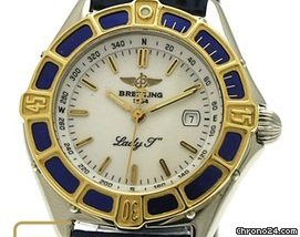 Breitling LADY J 18K GOLD MASIVE BLUE BEZEL