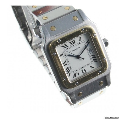 Cartier Santos Herren  Stahl / 750 Gold