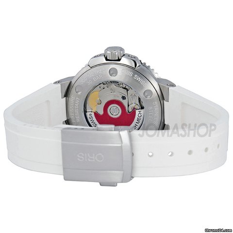 replica Oris Divers Date White Dial Automatic Rubber Ladies Watch 01 733 7652 4191 07 WATCHES 1 