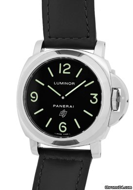 Panerai Gent's Stainless Steel  44mm Luminor Base Logo Dial Strapwatch