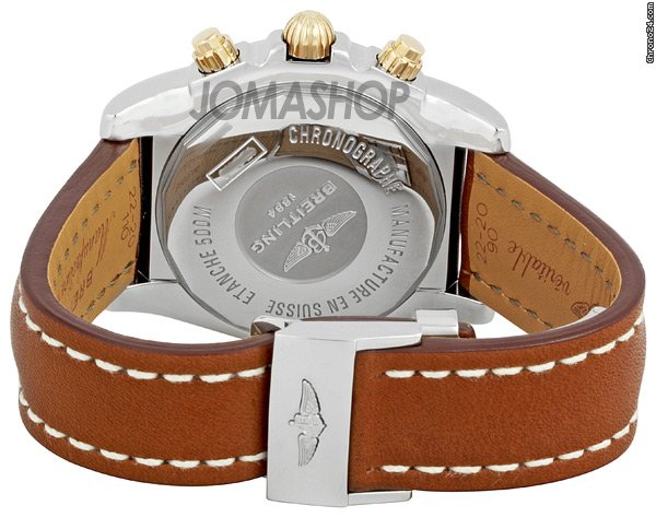 replica Breitling Chronomat 44 Silver Dial Brown Leather Strap Chronograph Mens Watch I WATCHES 1 