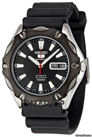 Seiko 5 Sports Black Dial Automatic Mens Watch SNZG93