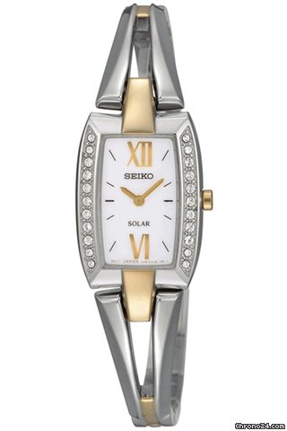 Seiko Solar Tressia Swarovski Crystal Two-tone Ladies Watch SUP084