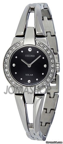 Seiko Black Dial Solar Powered Ladies Watch SUP051