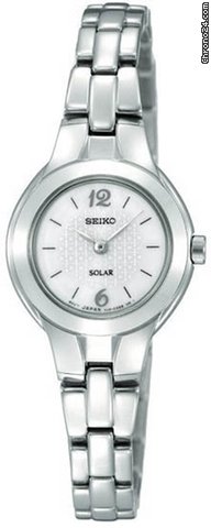 Seiko Dress White Dial Solar Quartz Ladies Watch SUP023