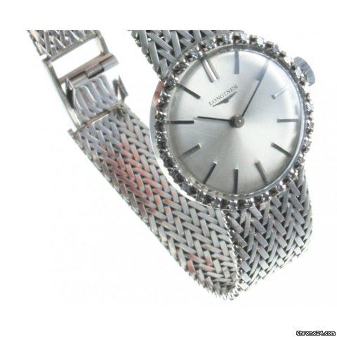 Longines Damenuhr 750er Wei gold Brillantkranz