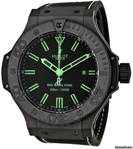 Hublot Big Bang All Black Green Mens Watch Limited Edition of 500 Pieces 322CI11