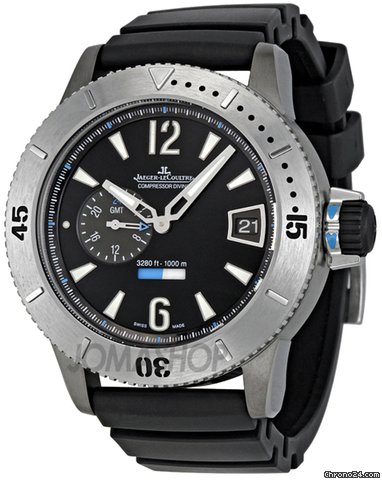 Jaeger-LeCoultre Master Compressor Diving GMT Black Dial Mens Watch Q184T670