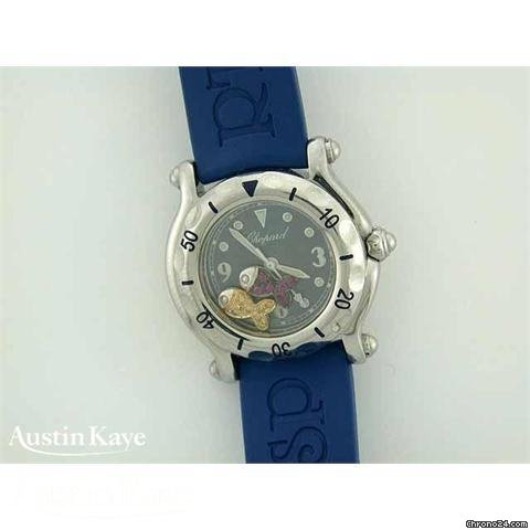 Chopard Happy Sport steel quartz on blue rubber strap
