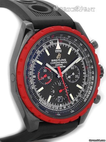 replica Breitling Navitimer Chronomatic 49 BlackSteel Automatic Chronograph - 49mm Stainless Steel - Ref A14360 - Special Edition 1000 Pieces - RED Rubber Coated Pilots Bezel - Brand New In Box WATCHES 1 