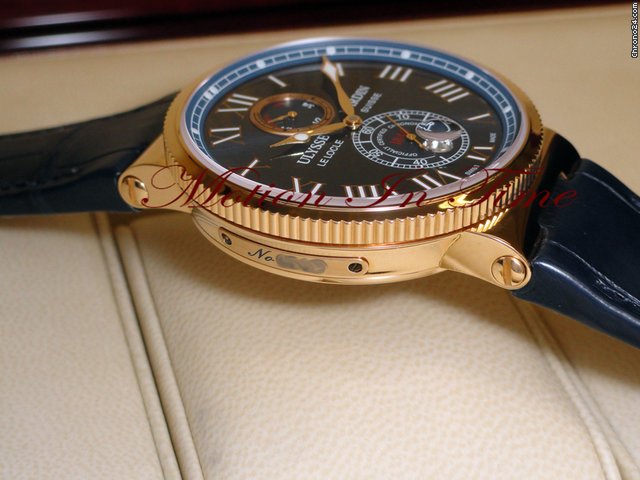 replica Ulysse Nardin Maxi Marine Chronometer 43mm Rose Gold "Royal Blue" on Croco WATCHES 1