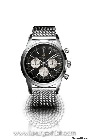 Breitling Transocean Chronograph Stainless Steel Mens Watch AB015112-BA59-SS