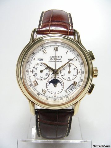 Zenith El Primero Chronomaster moon phases/phases de lune yellow gold triple date