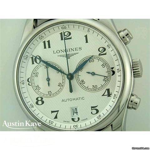 replica Longines Master Collection steel automatic chronograph on strap WATCHES 1 