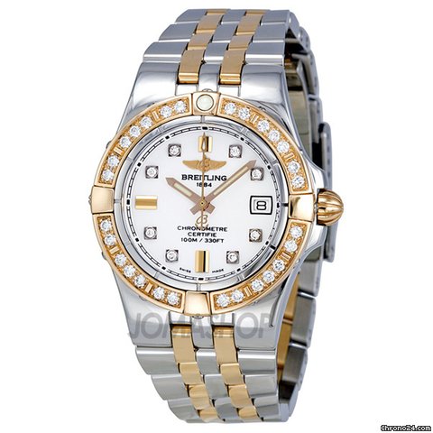 Breitling Galactic 30 Diamond White Dial Ladies Watch C71340LA-A715TT
