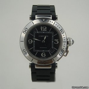 Cartier PASHA SEATiMER STEEL & RUBBER BOX & PAPERS 41 mm