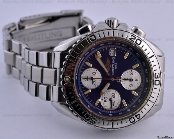 replica Breitling Shark Chronograph SS/SS Blue Dial 41MM WATCHES 1 