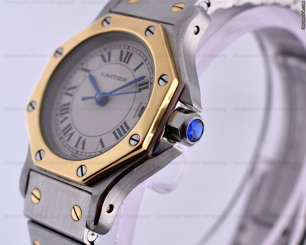replica Cartier Ladies Santos 2 Tone Quartz WATCHES 1 