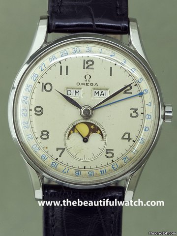 Omega TRIPLE DATE MOONPHASE STEEL