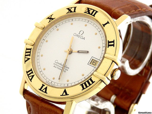 replica Omega Constellation18ct Gelbgold mit Lederarmband Automatik WATCHES 1 