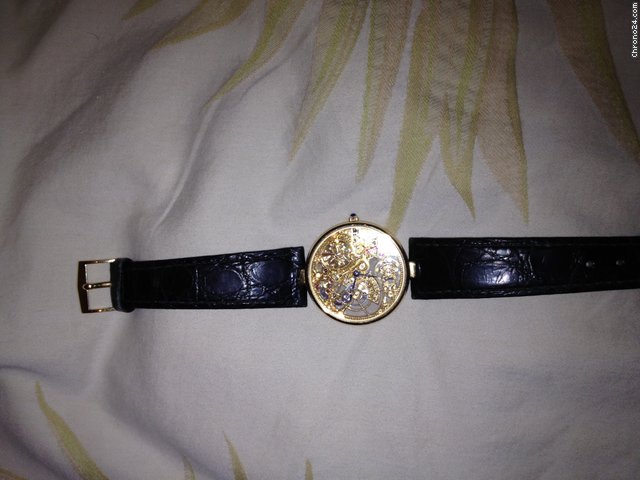Patek Philippe FINE AND RARE GOLD AUTOMATIC SKELETONISED WRISTWATCH MOVEMEN