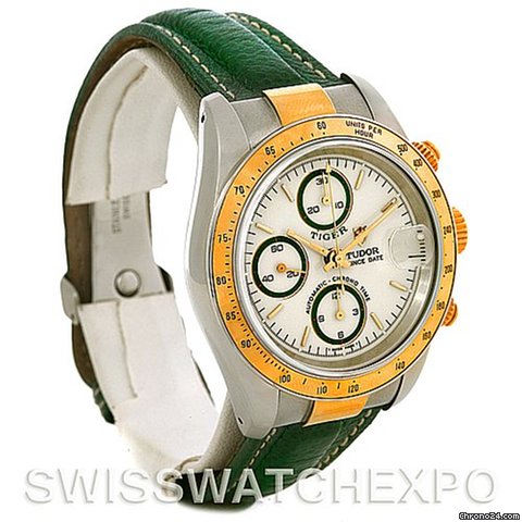 Tudor Tiger Woods Chronograph Steel And 18 Yellow Gold 79263 Watch