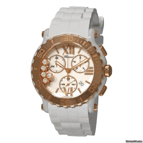Chopard Happy Sport Round Mother of Pearl Chronograph Ladies Watch 288515-9001