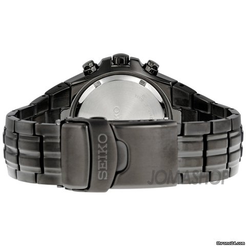 replica Seiko Stainless Steel Black Dial Chronograph Alarm Mens Watch SNAD37 WATCHES 1 