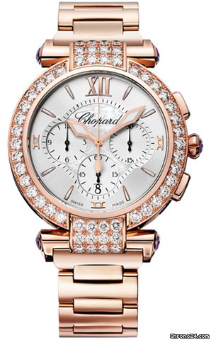 Chopard Imperiale Mother of Pearl Chronograph 18kt Rose Gold Ladies Watch 384211-5004