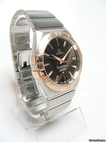 replica Omega Constellation Co-Axial big size or rose gold/steel cadran marron/brun dial WATCHES 1 
