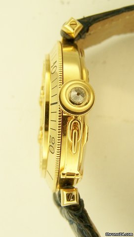 replica Cartier PASHA 38 mm. YELLOW GOLD LIMITED ED. GRID DIAMOND & ZAPHIR WATCHES 1 
