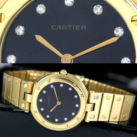 Cartier Santos 18k Solid Gold Diamond Dial & Diamond Screws
