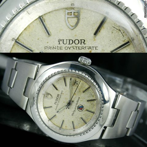 Tudor Prince Oysterdate with Philippine Airlines Logo on Dial